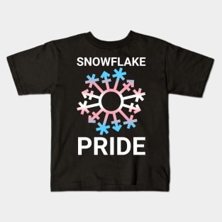 Snowflake Pride - trans flag colors Kids T-Shirt